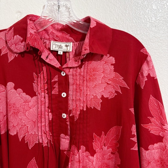 Mille Bonnie Long Puff Sleeve Mini Dress in Crimson Floral‎ - Picture 7 of 10